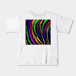 Rainbow Tiger Stripes Kids T-Shirt